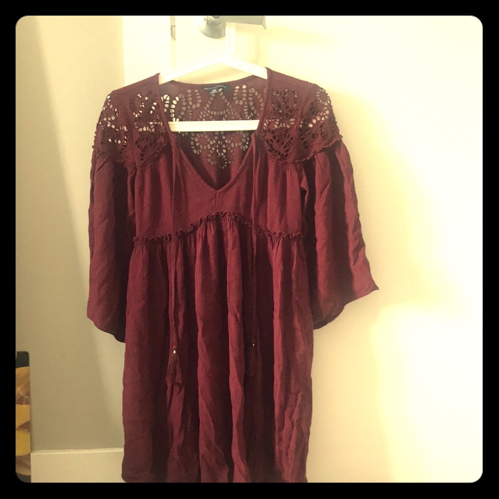 American Eagle burgundy boho tunic